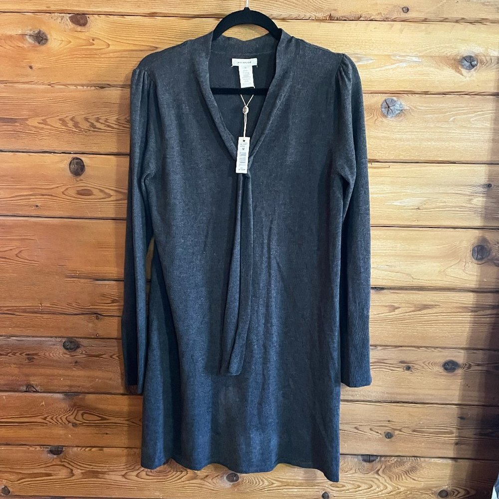 NWT Max Studio charcol gray long sleeve dress Medium